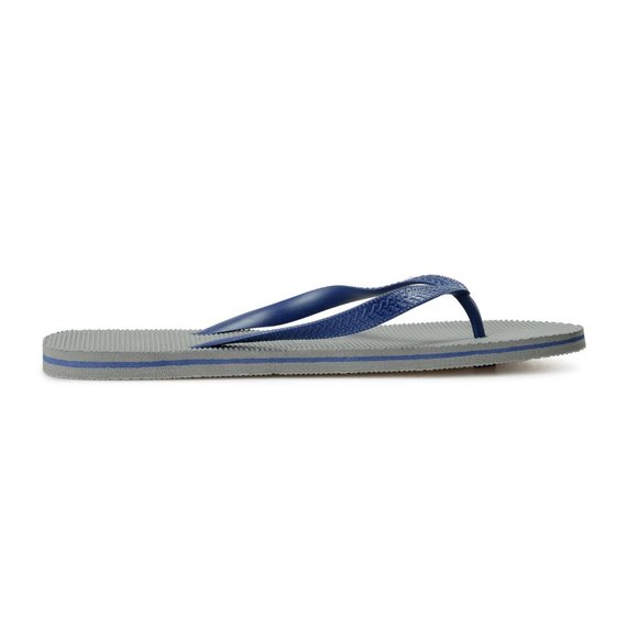 Philipp Plein Men\'s Gray/Navy Blue Rubber Logo Print Flip Flops Shoes main image 7